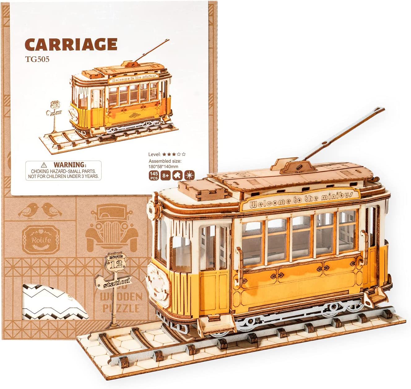 Vintage Straßenfahrzeug – Holzbausatz als 3D Modell zum Basteln & Sammeln