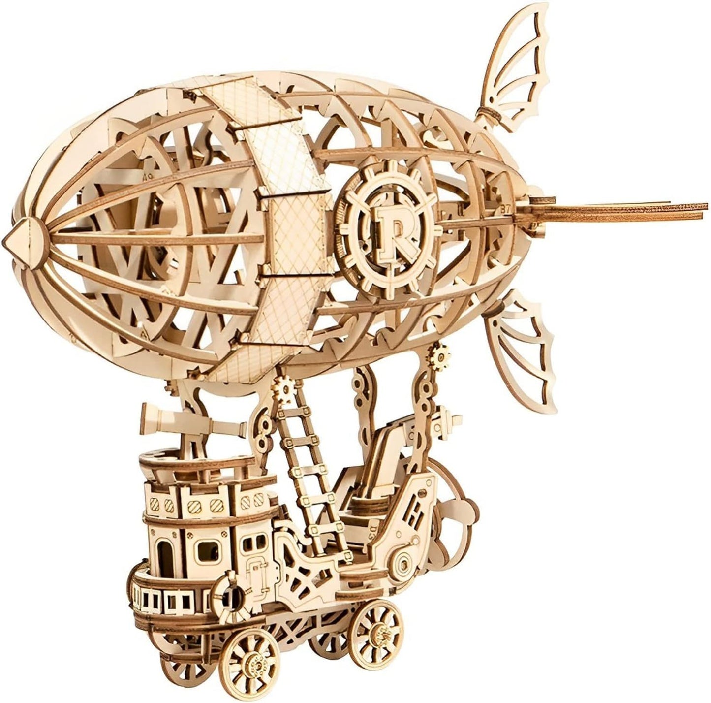 Steampunk Luftschiff – Holzbausatz Fahrzeug als Deko und zum Spielen