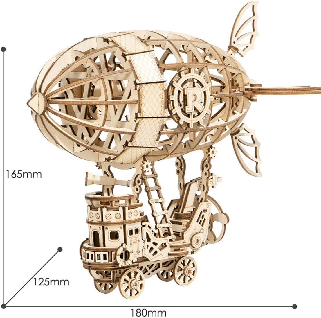 Steampunk Luftschiff – Holzbausatz Fahrzeug als Deko und zum Spielen
