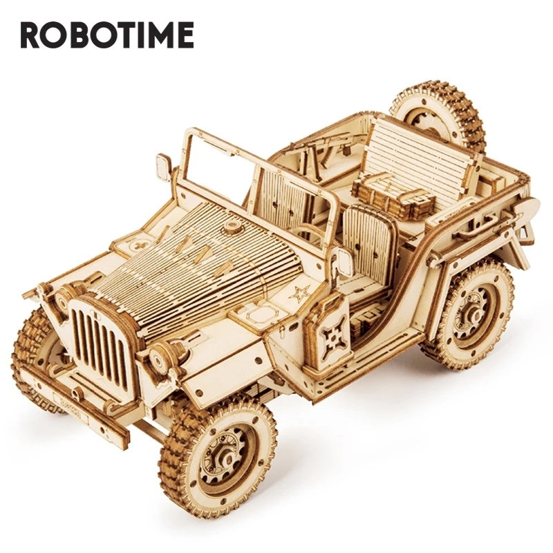 Armee Jeep – Holzbausatz Fahrzeug als Deko und zum Spielen