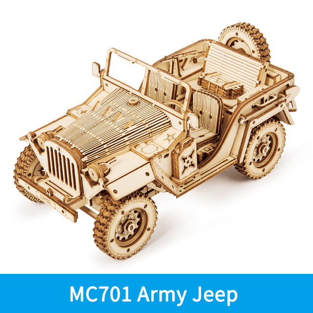 Armee Jeep – Holzbausatz Fahrzeug als Deko und zum Spielen
