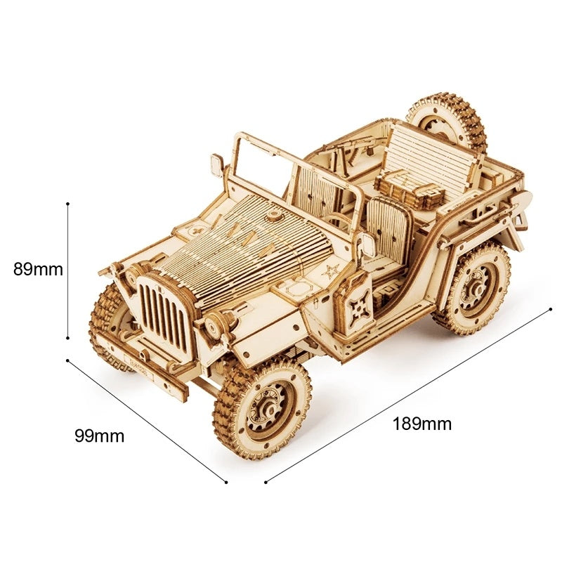 Armee Jeep – Holzbausatz Fahrzeug als Deko und zum Spielen