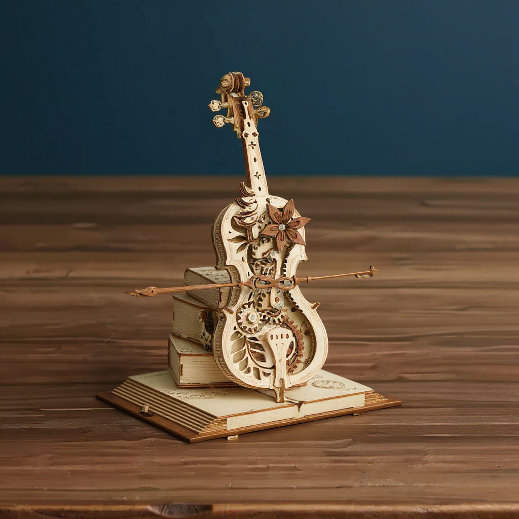 Magisches Cello – Mechanische Musikbox aus Holz zum Selberbauen