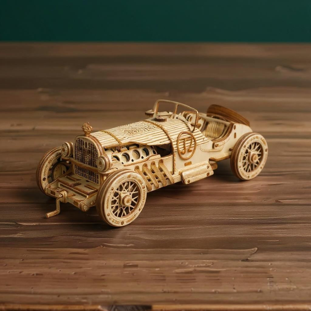 Grand Prix Rennwagen – Holzbausatz Fahrzeug als Deko und zum Spielen