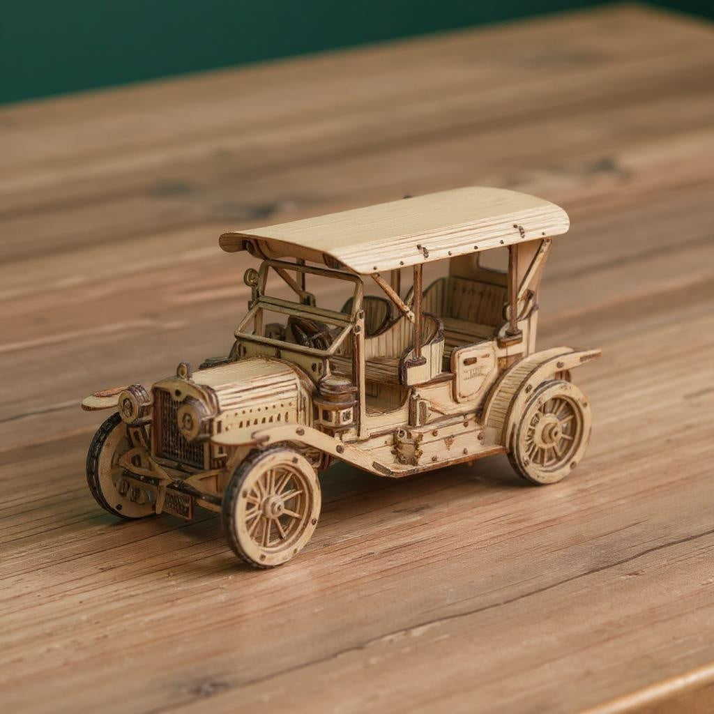 Vintage Auto – Holzbausatz Fahrzeug als Deko und zum Spielen