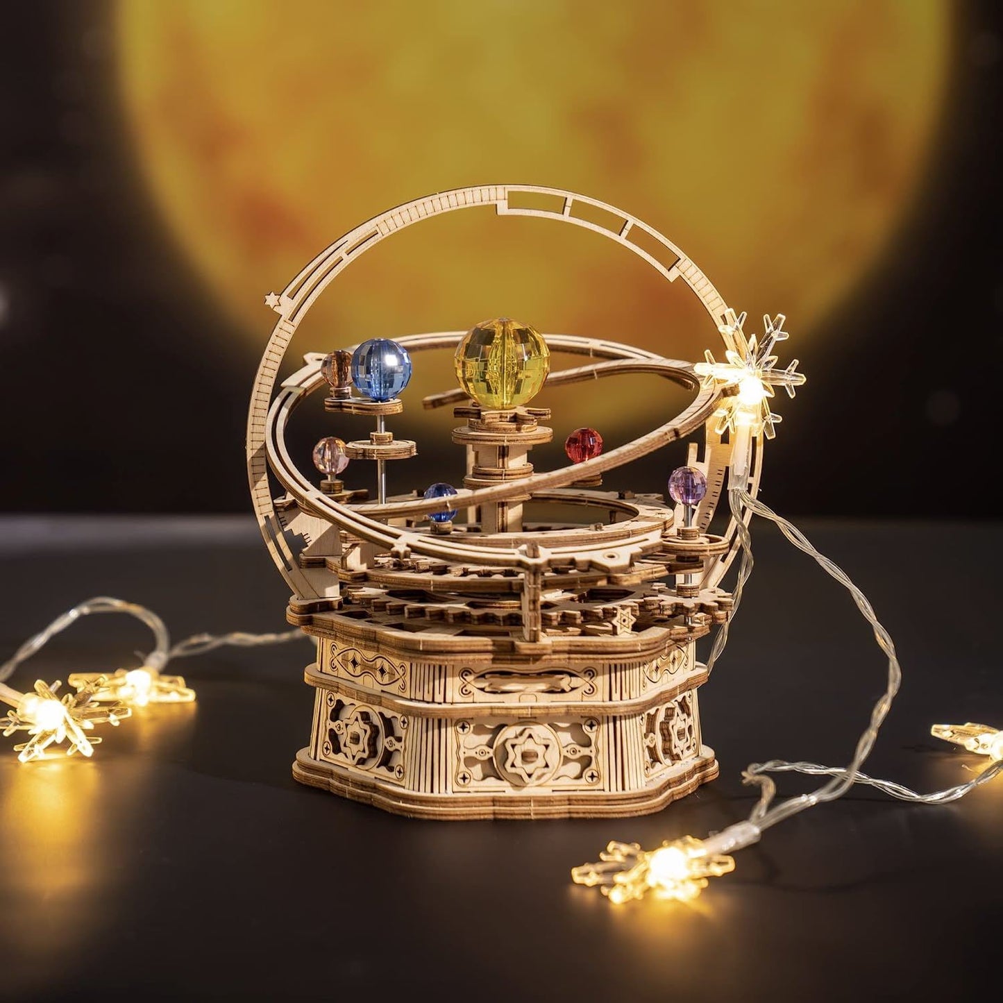 Drehende Sternennacht – Mechanische Musikbox aus Holz