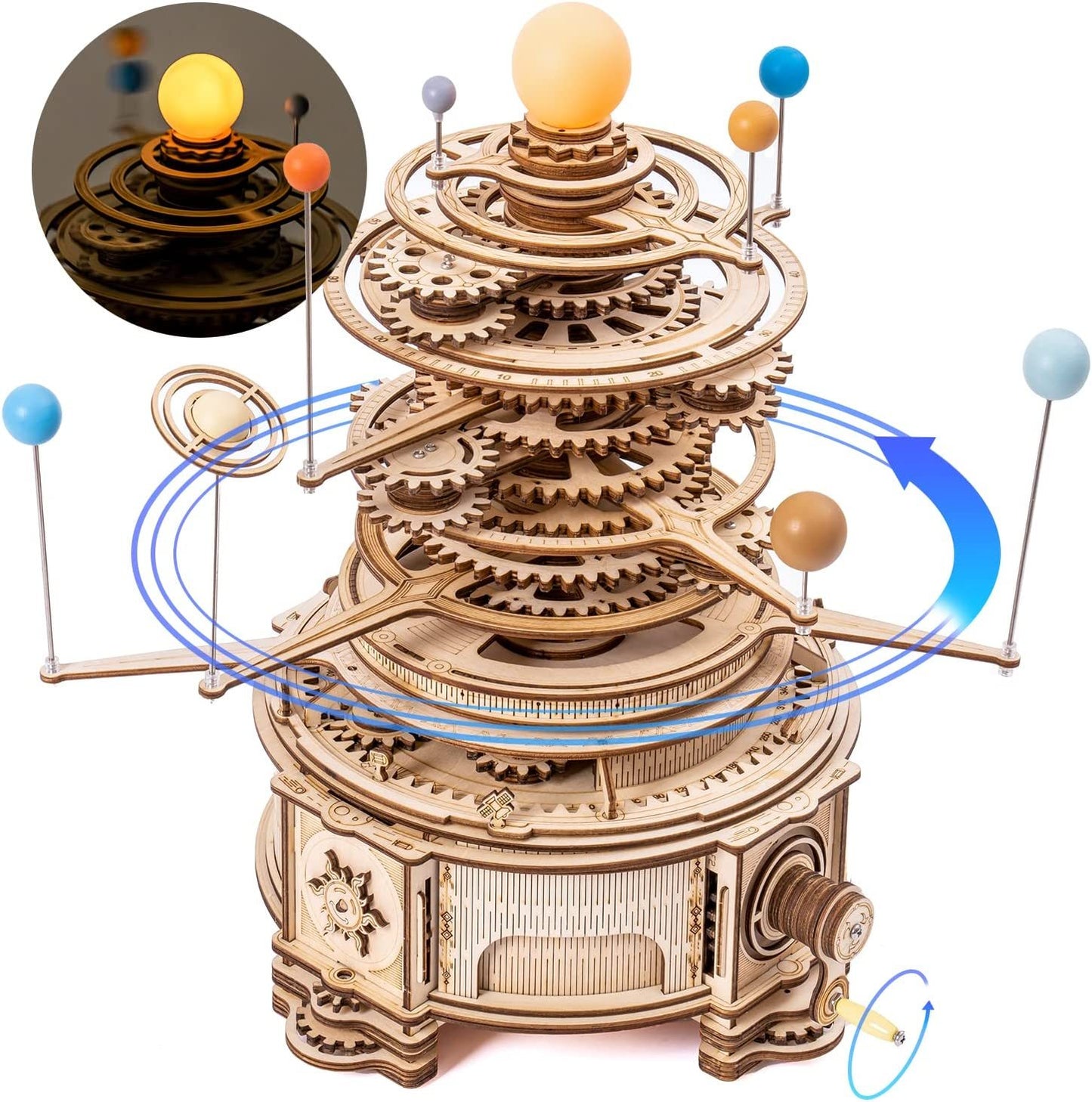 Das große Planetarium – Mechanisches 3D-Sonnensystem aus Holz