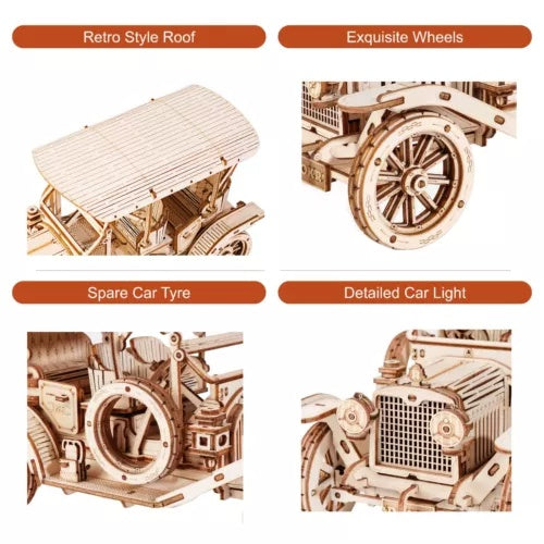 Vintage Auto – Holzbausatz Fahrzeug als Deko und zum Spielen