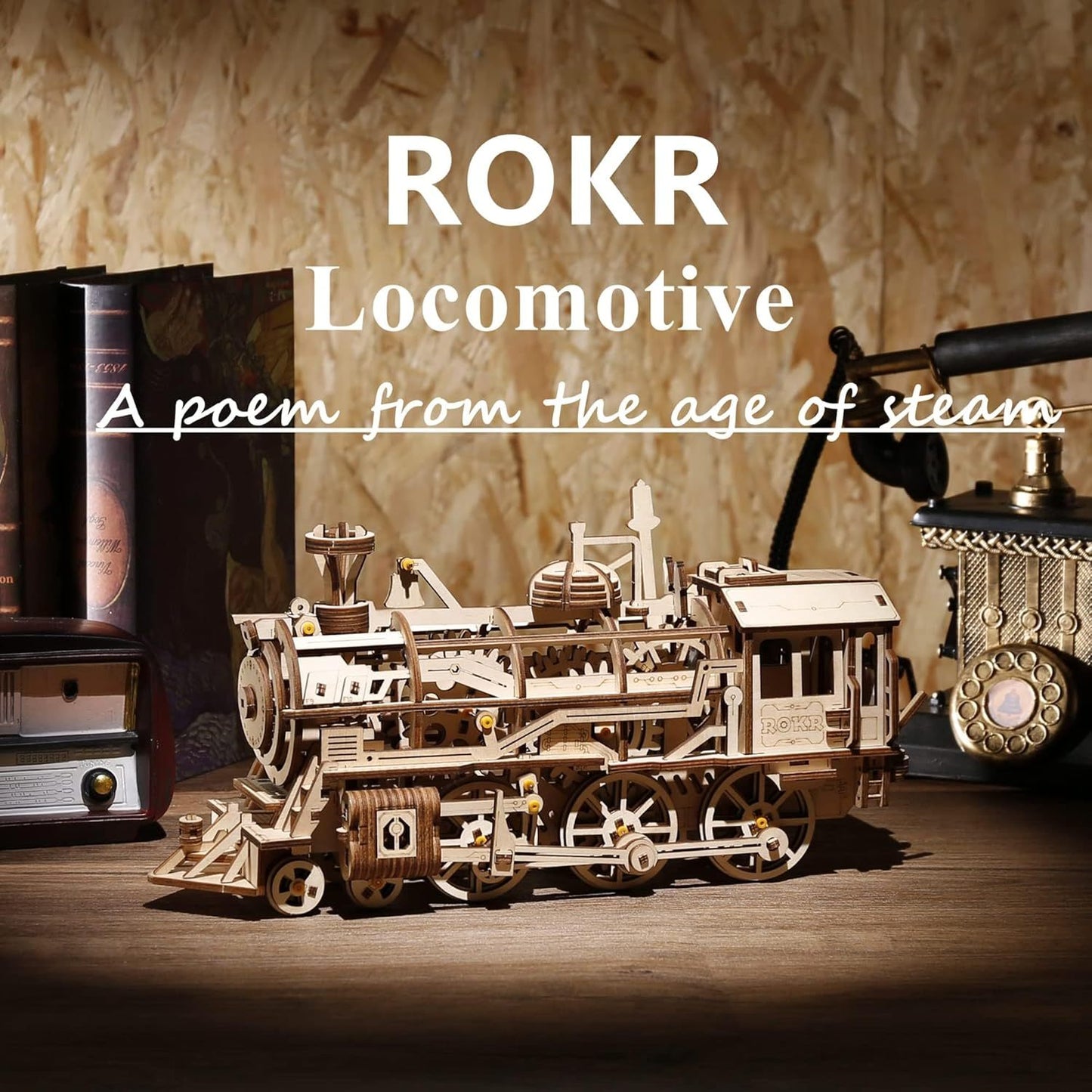 Lokomotive – Holzbausatz Fahrzeug als Deko und zum Spielen