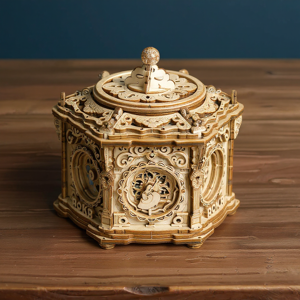 Geheimnisvoller Garten – Mechanische Musikbox aus Holz zum Selberbauen