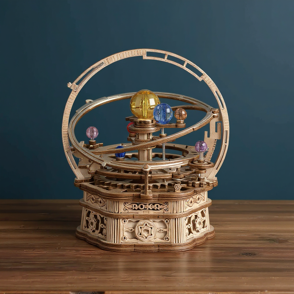 Drehende Sternennacht – Mechanische Musikbox aus Holz
