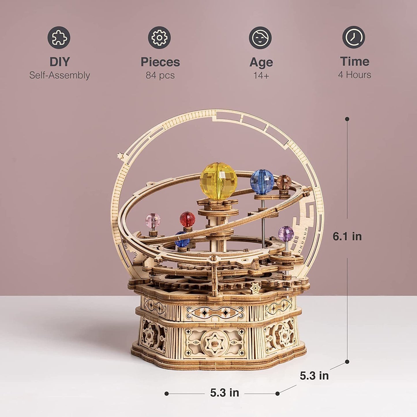 Drehende Sternennacht – Mechanische Musikbox aus Holz