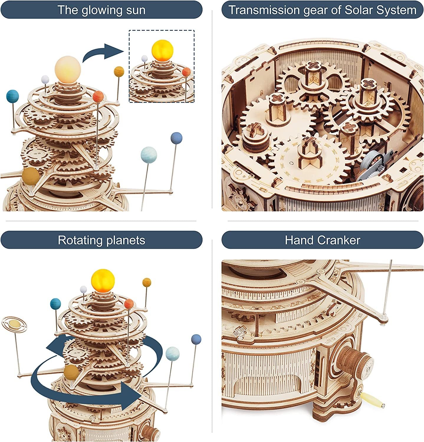 Das große Planetarium – Mechanisches 3D-Sonnensystem aus Holz