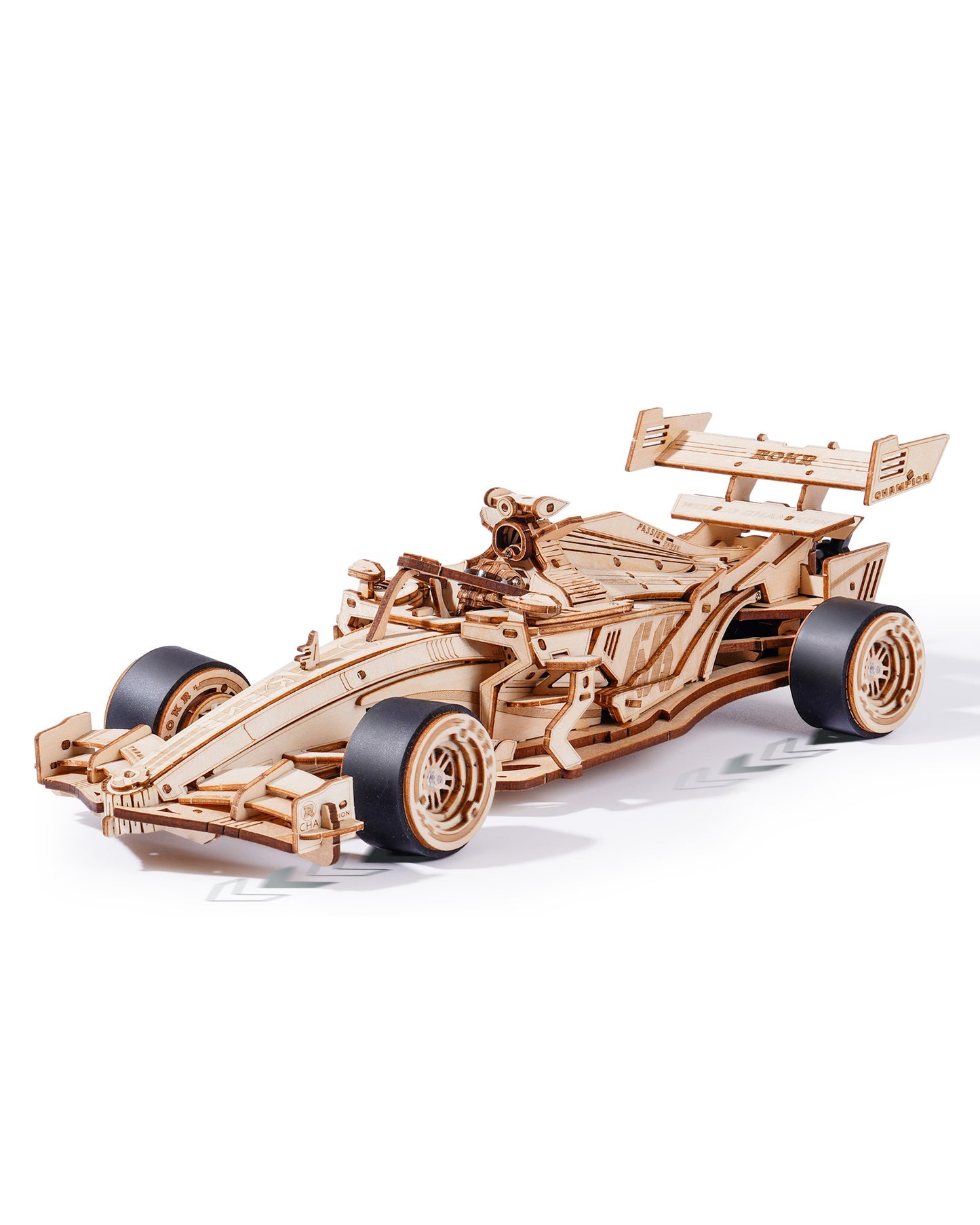 Rennwagen – Holzbausatz mit mechanischem brüllenden Motor