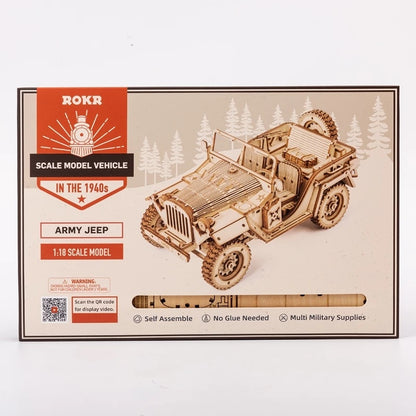 Armee Jeep – Holzbausatz Fahrzeug als Deko und zum Spielen