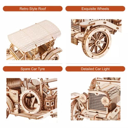 Vintage Auto – Holzbausatz Fahrzeug als Deko und zum Spielen