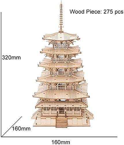 Fernöstlicher Tempelturm – Architektur Holzbausatz als Deko