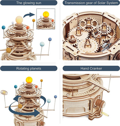 Das große Planetarium – Mechanisches 3D-Sonnensystem aus Holz