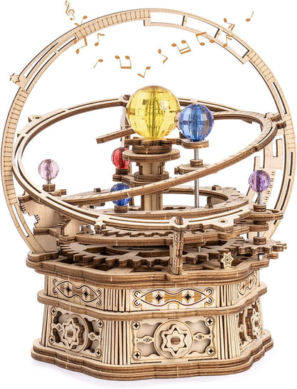 Drehende Sternennacht – Mechanische Musikbox aus Holz