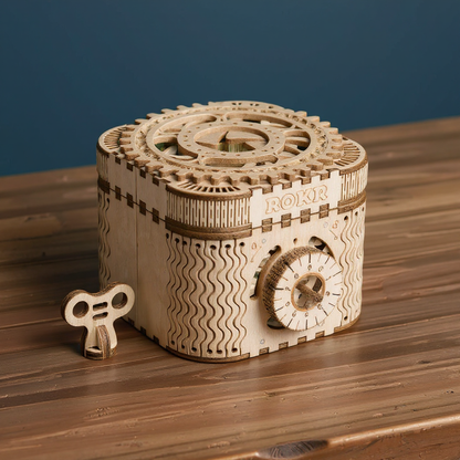 Geheimnisvolle Schatztruhe – 3D-Holzpuzzle zum Öffnen